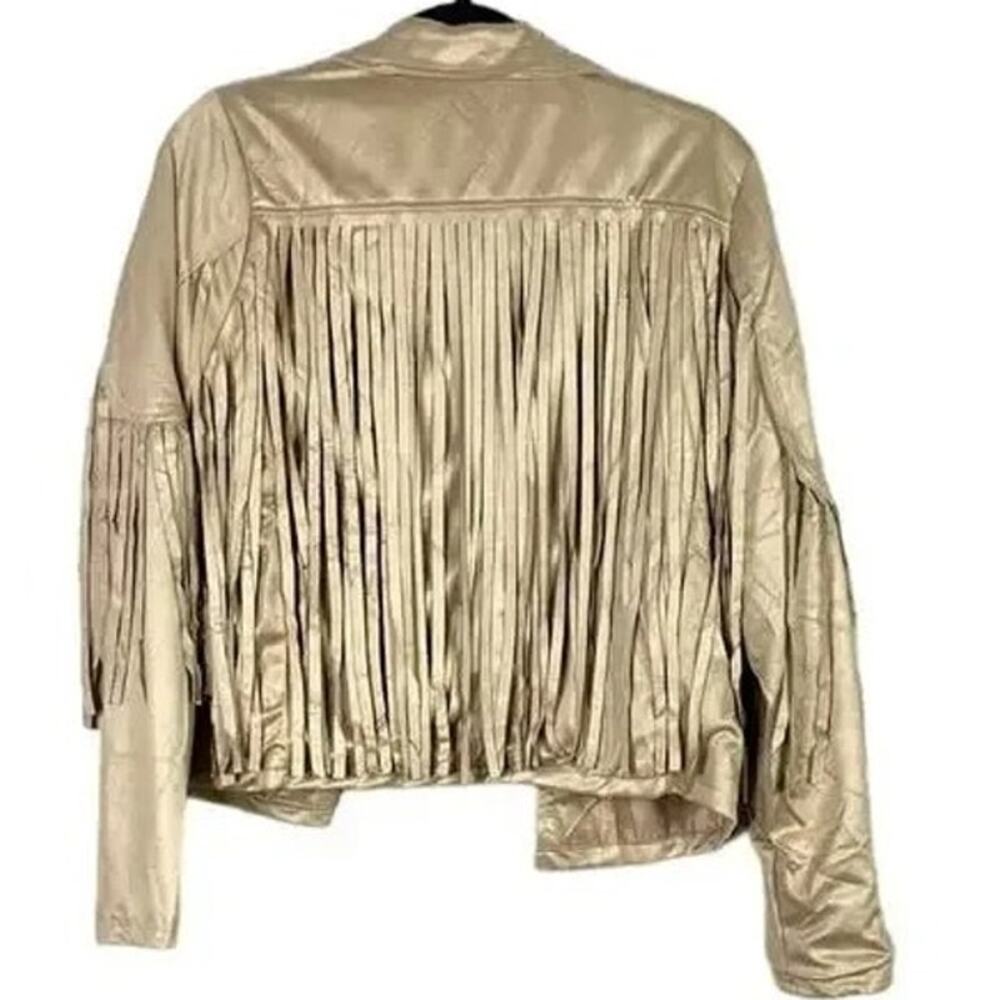 NWT Miss Sparkling Soft Faux Western Fringe Suede Lined Jacket Coat M CreamBeige - Picture 6 of 15